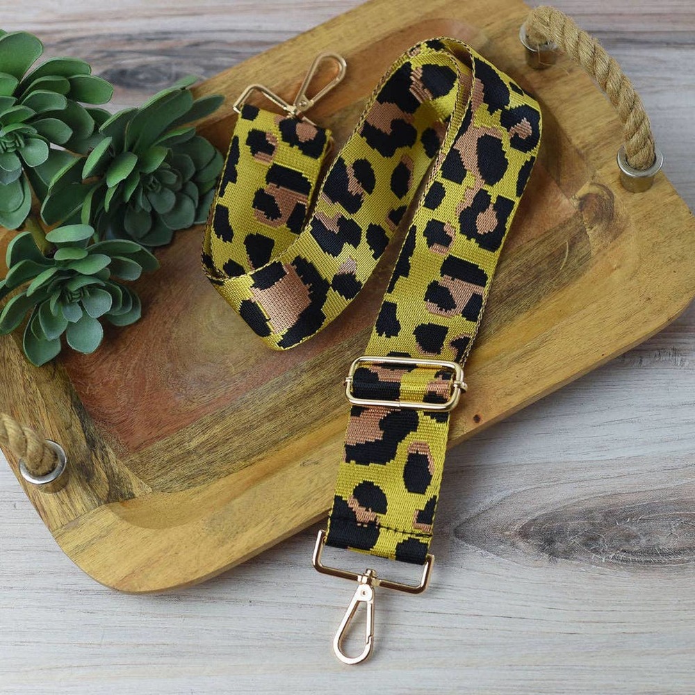 Yellow Black Leopard Adjustable Crossbody Bag Purse Strap